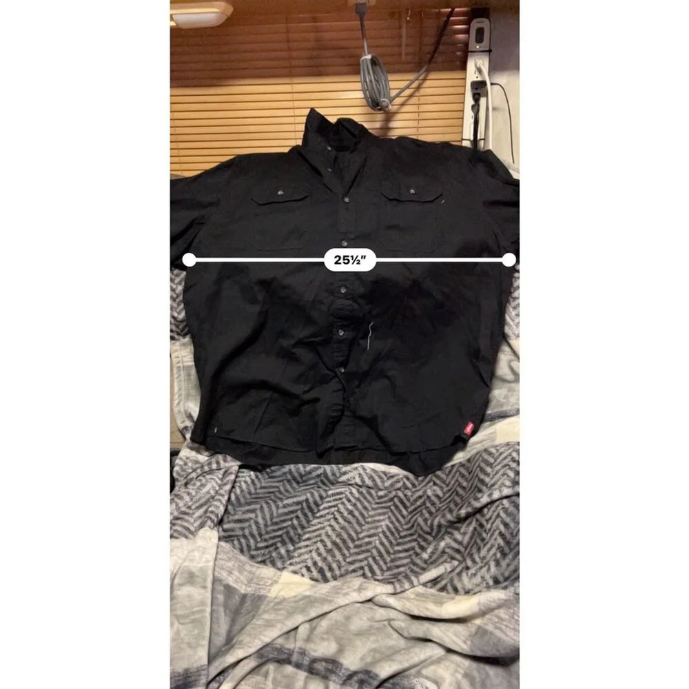 Wrangler Mens Black Short Sleeve Button Down Work Shirt 3XL - Picture 6 of 6